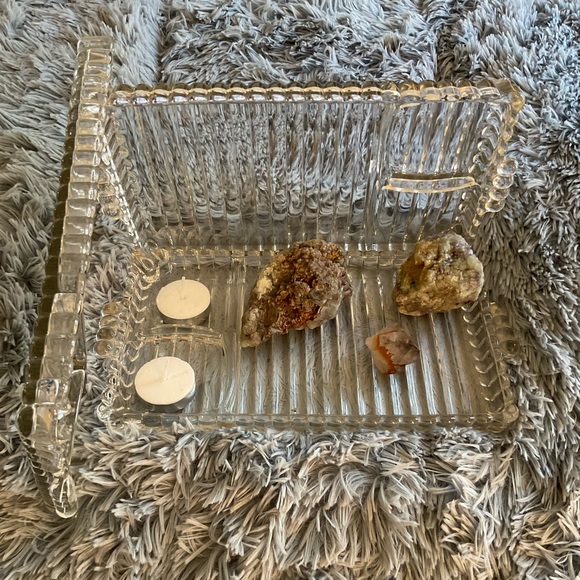 Vintage 1950s Set of Lead Crystal Serving Trays & Platters (2) - Picture 4 of 12